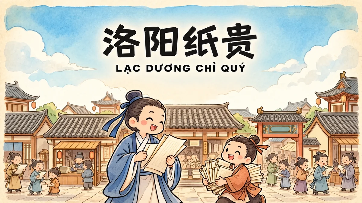Ý Nghĩa Thành Ngữ Lạc Dương Chỉ Quý (洛阳纸贵): Điển Cố Giấy Lạc Dương Tăng Giá & Tác Phẩm Bán Chạy Kinh Điển - FoxHSK
