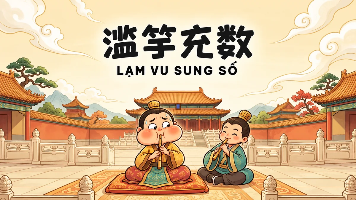 Ý Nghĩa Thành Ngữ Lạm Vu Sung Số (滥竽充数): Điển Cố Thổi Kèn Trộn Lẫn & Chân Tài Thực Học - FoxHSK