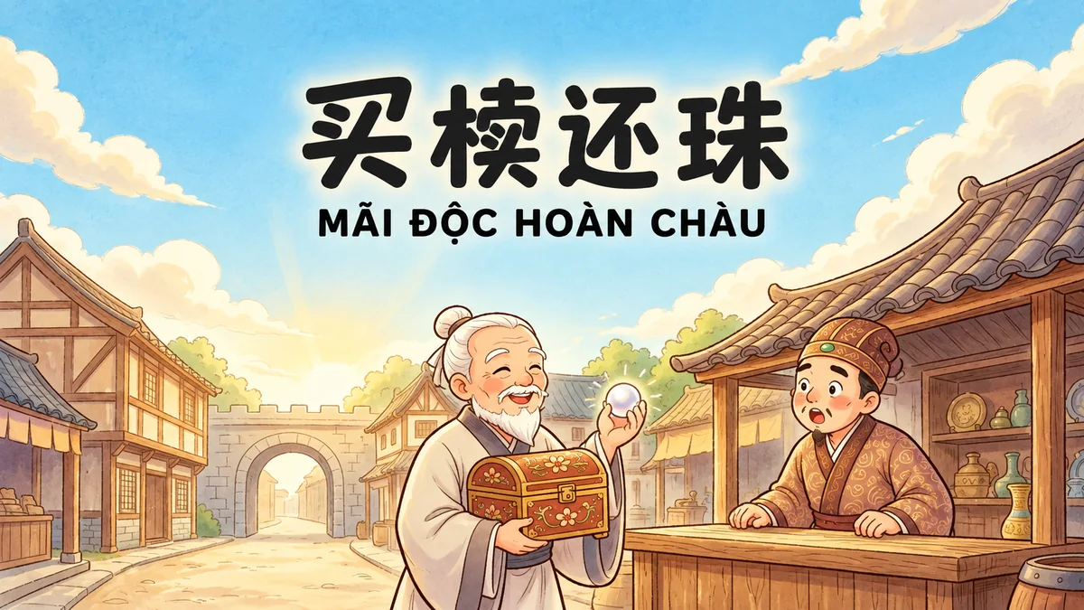 Ý Nghĩa Thành Ngữ Mãi Độc Hoàn Châu (买椟还珠): Điển Cố Mua Hộp Trả Ngọc & Bài Học Lấy Phụ Bỏ Chính - FoxHSK
