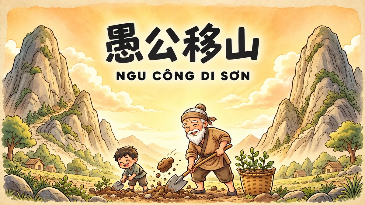 Ý Nghĩa Thành Ngữ Ngu Công Di Sơn (愚公移山): Điển Cố Ngu Công Dời Núi & Ý Chí Kiên Định Lay Động Đất Trời - FoxHSK