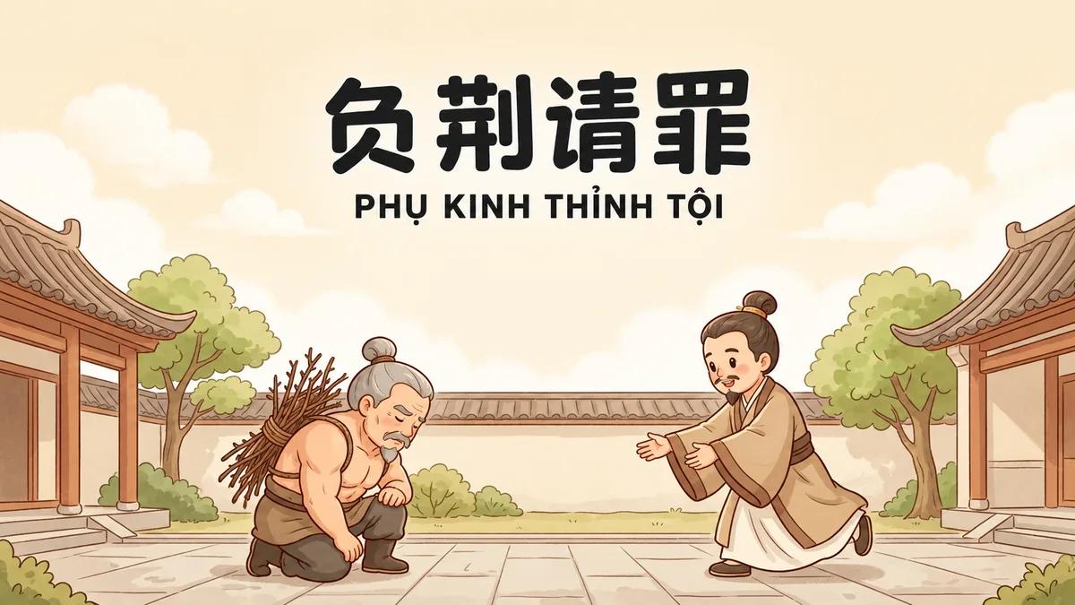 Ý Nghĩa Thành Ngữ Phụ Kinh Thỉnh Tội (负荆请罪): Điển Cố Liêm Pha Tạ Tội & Đại Cục Trọng Hơn Tự Ái - FoxHSK