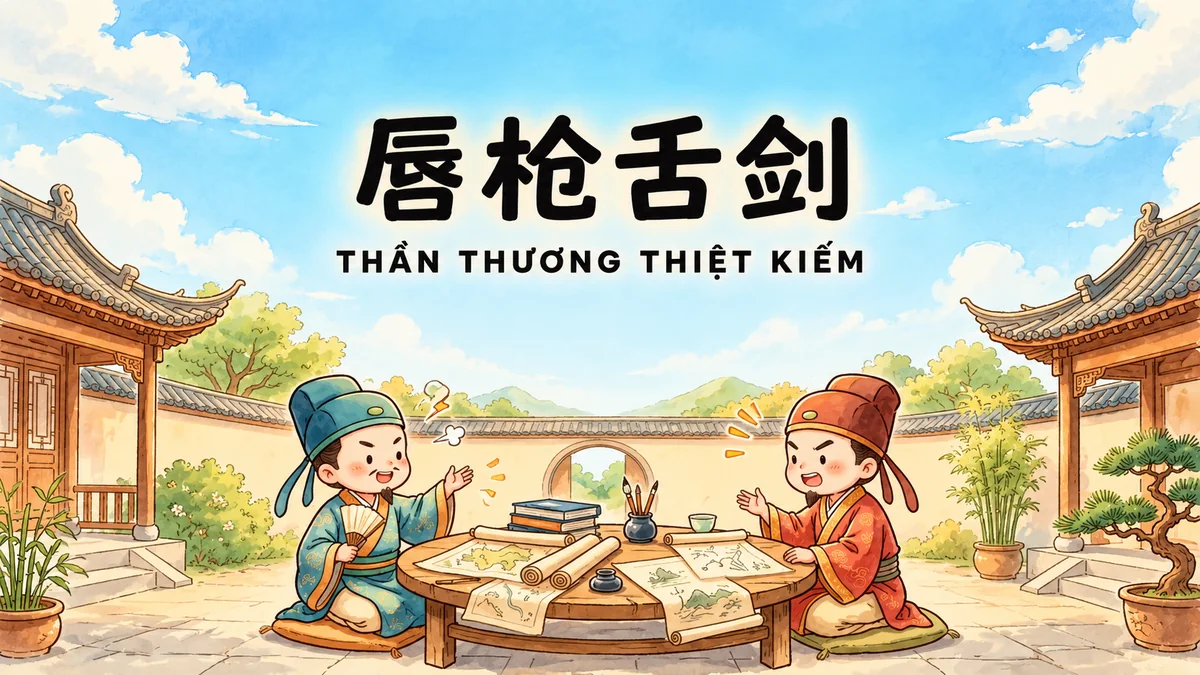 Ý Nghĩa Thành Ngữ Thần Thương Thiệt Kiếm (唇枪舌剑): Điển Cố Môi Súng Lưỡi Kiếm & Nghệ Thuật Hùng Biện Đanh Thép - FoxHSK