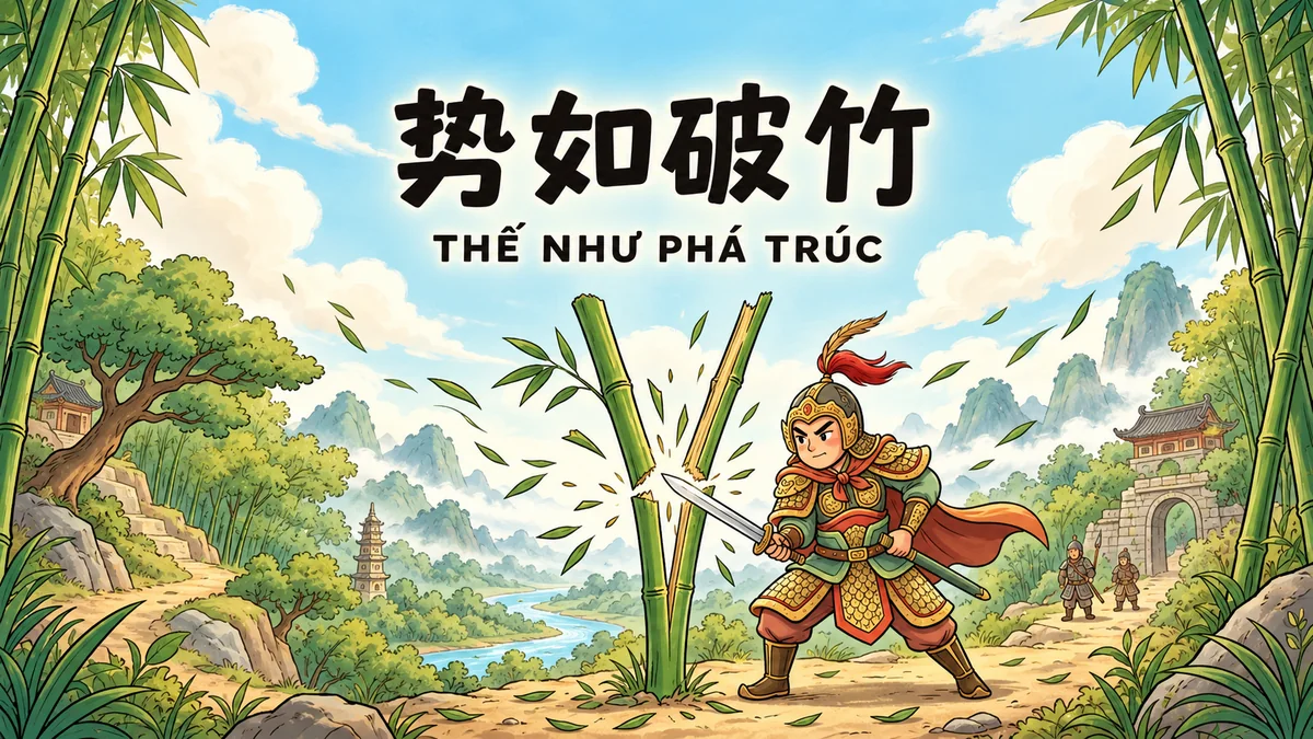 Ý Nghĩa Thành Ngữ Thế Như Phá Trúc (势如破竹): Điển Cố Đỗ Dự Phạt Ngô & Khí Thế Tiến Công Thần Tốc | FoxHSK