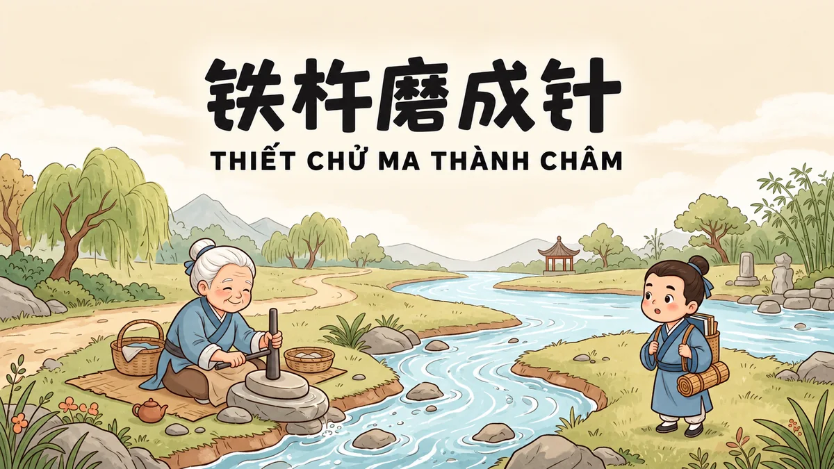 Ý Nghĩa Thành Ngữ Thiết Chử Ma Thành Châm (铁杵磨成针): Điển Cố Mài Sắt Nên Kim & Bài Học Kiên Trì - FoxHSK