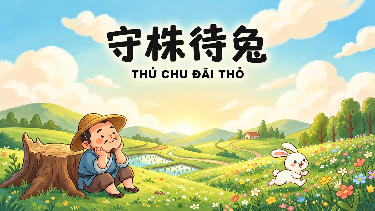 Ý Nghĩa Thành Ngữ Thủ Chu Đãi Thỏ (守株待兔): Điển Cố Ôm Cây Đợi Thỏ & Bài Học Đổi Mới Tư Duy - FoxHSK