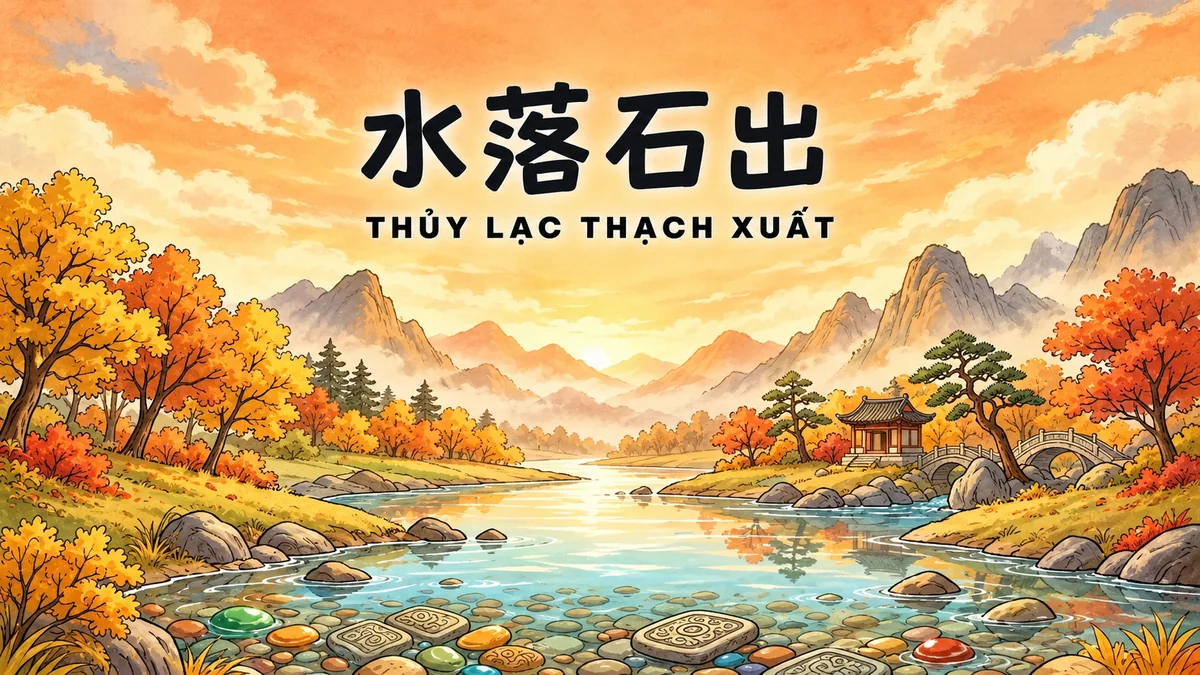 Ý Nghĩa Thành Ngữ Thủy Lạc Thạch Xuất (水落石出): Điển Cố Hậu Xích Bích Phú Của Tô Đông Pha & Chân Tướng Phơi Bày - FoxHSK