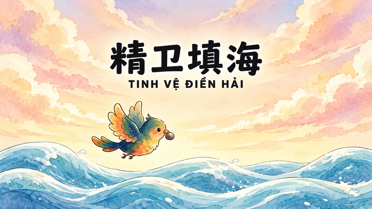Ý Nghĩa Thành Ngữ Tinh Vệ Điền Hải (精卫填海): Điển Cố Chim Tinh Vệ Lấp Biển & Ý Chí Bất Khuất Trước Nghịch Cảnh | FoxHSK