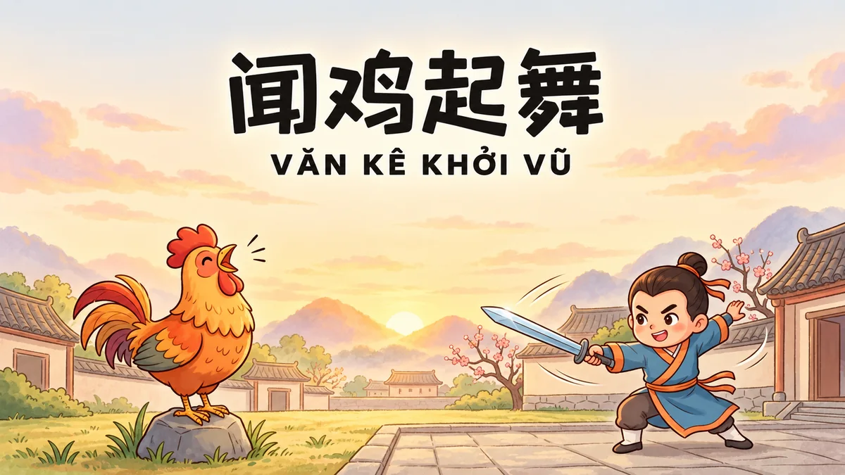 Ý Nghĩa Thành Ngữ Văn Kê Khởi Vũ (闻鸡起舞): Điển Cố Luyện Kiếm Canh Gà & Ý Chí Tự Cường - FoxHSK