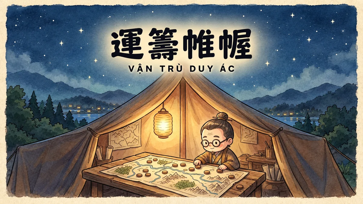 Ý Nghĩa Thành Ngữ Vận Trù Duy Ác (运筹帷幄): Điển Cố Mưu Thánh Trương Lương & Quyết Định Thắng Lợi Ngoài Ngàn Dặm - FoxHSK