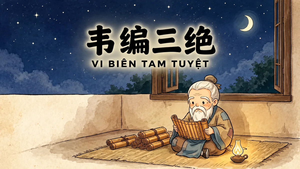 Ý Nghĩa Thành Ngữ Vi Biên Tam Tuyệt (韦编三绝): Điển Cố Dây Da Buộc Sách Đứt Ba Lần & Khổng Tử Đọc Kinh Dịch - FoxHSK