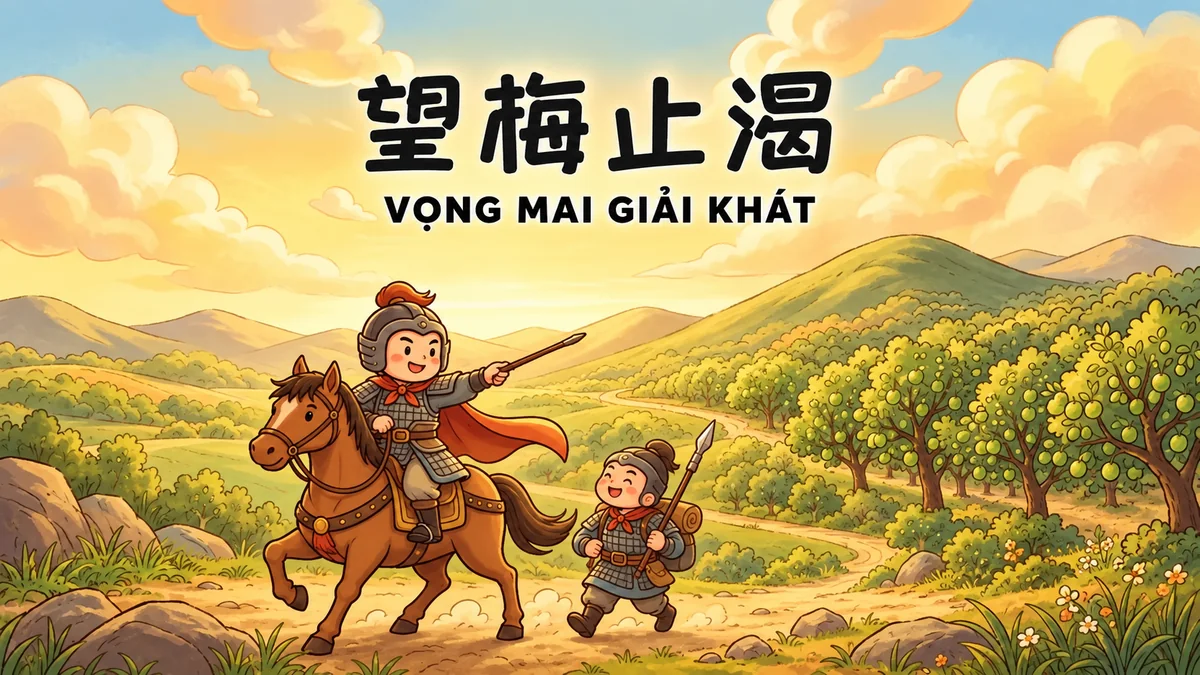 Ý Nghĩa Thành Ngữ Vọng Mai Giải Khát (望梅止渴): Điển Cố Rừng Mơ Dẹp Khát & Tâm Lý Học Cầm Quân - FoxHSK