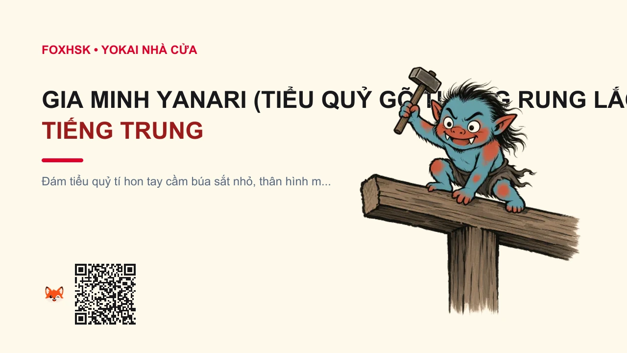 Gia Minh Yanari (Tiểu Quỷ Gõ Tường Rung Lắc Nhà Cửa) Tiếng Trung Là Gì? (鸣屋小鬼 - míngwū xiǎoguǐ) • Nguồn Gốc Gazu Hyakki Yagyō, Những, Dấu Ấn Pop Culture & Phương Pháp Hóa Giải - FoxHSK
