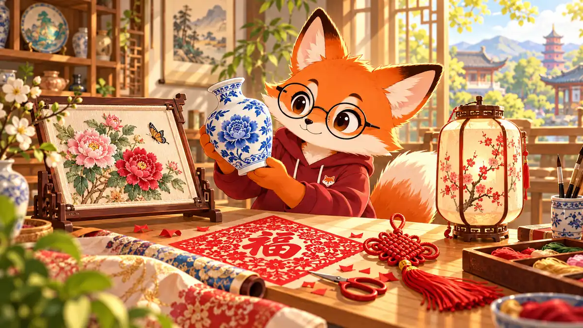 《中国文化常识》 Chương 8: 中国工艺美术 (Công Nghệ Mỹ Thuật & Thủ Công Truyền Thống) - Số Hóa Kèm Ảnh Gốc | FoxHSK