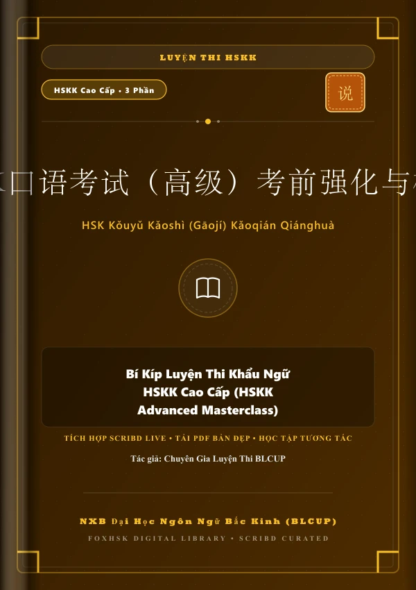 Bìa sách Bí Kíp Luyện Thi Khẩu Ngữ HSKK Cao Cấp (HSKK Advanced Masterclass)