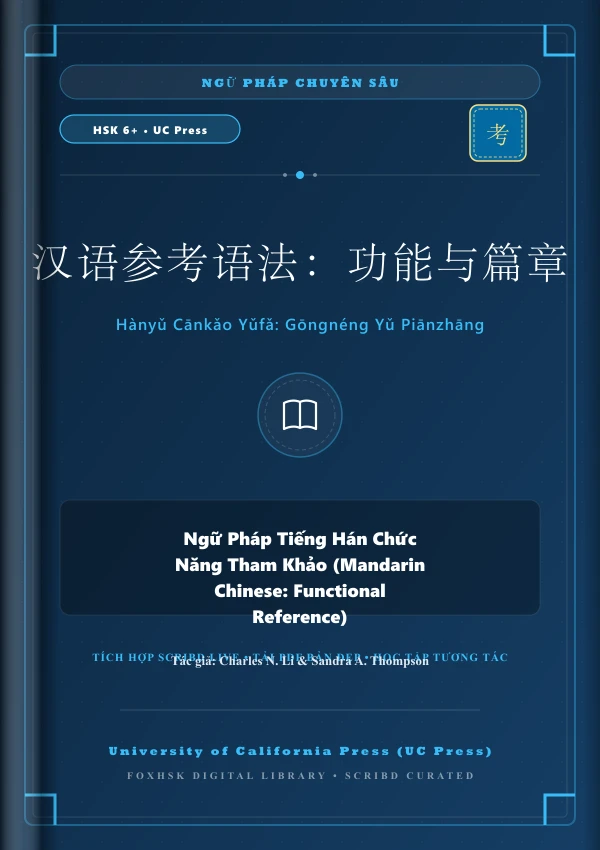 Bìa sách Ngữ Pháp Tiếng Hán Chức Năng Tham Khảo (Mandarin Chinese: Functional Reference)