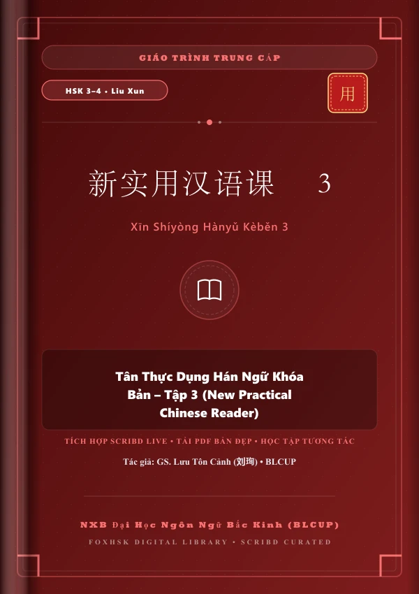 Bìa sách Tân Thực Dụng Hán Ngữ Khóa Bản - Tập 3 (New Practical Chinese Reader)