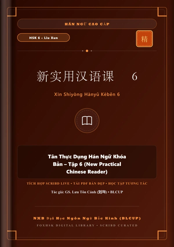 Bìa sách Tân Thực Dụng Hán Ngữ Khóa Bản - Tập 6 (New Practical Chinese Reader)