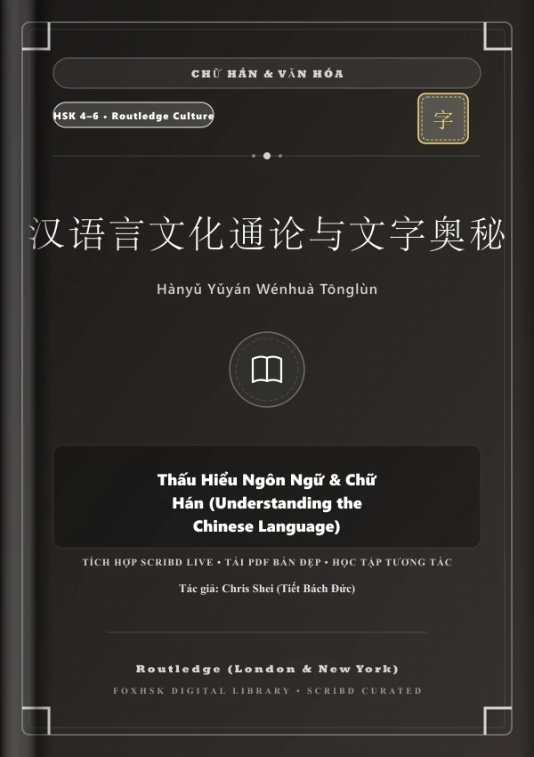 Bìa sách Thấu Hiểu Ngôn Ngữ & Chữ Hán (Understanding the Chinese Language)